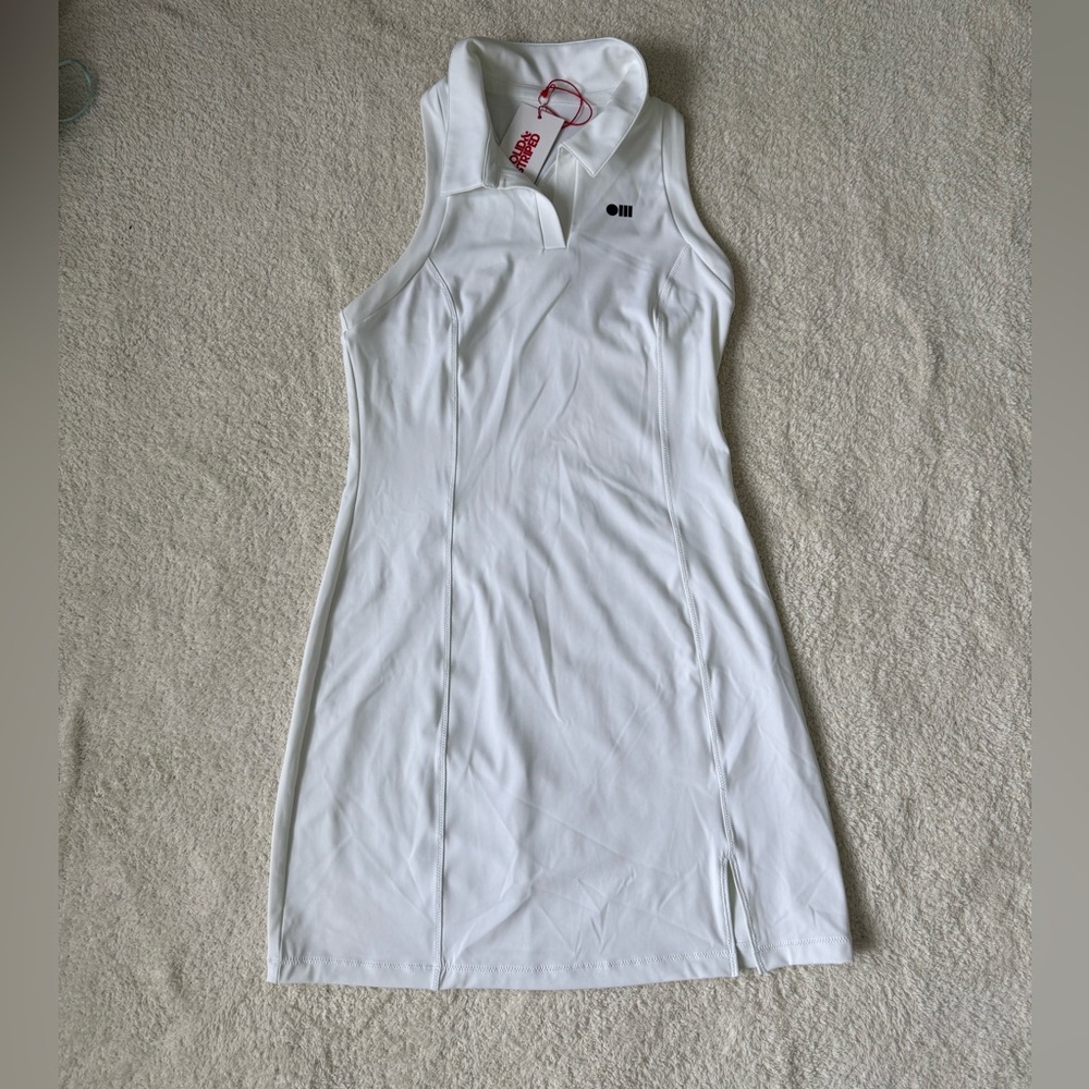 NWT Solid and striped tennis/golf dress - white, size M